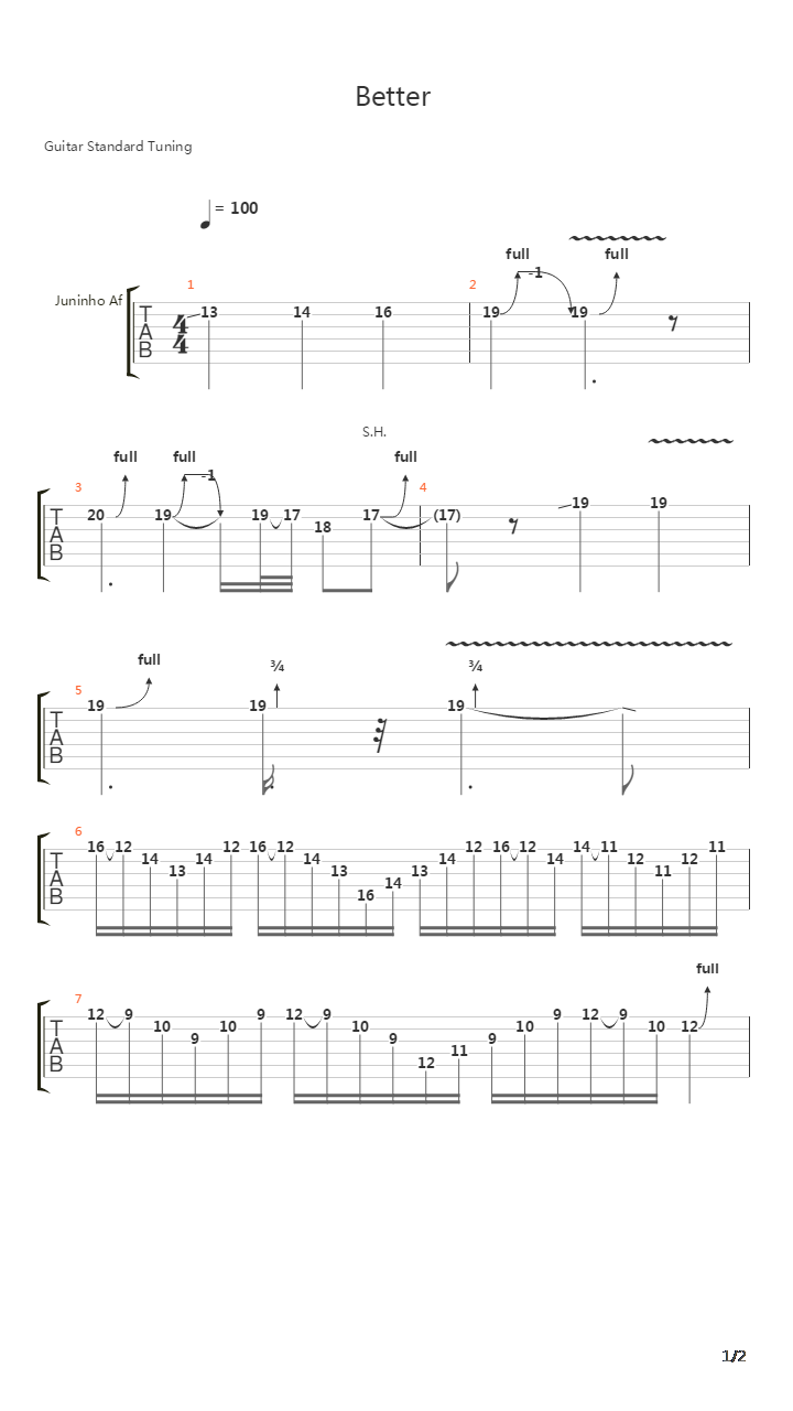Better(Solo)吉他谱