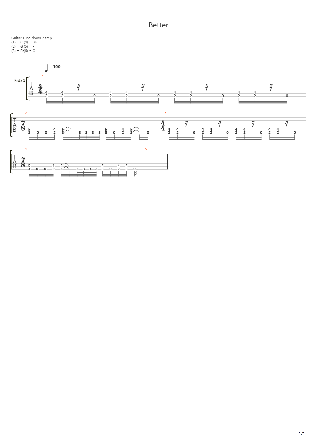 Better吉他谱