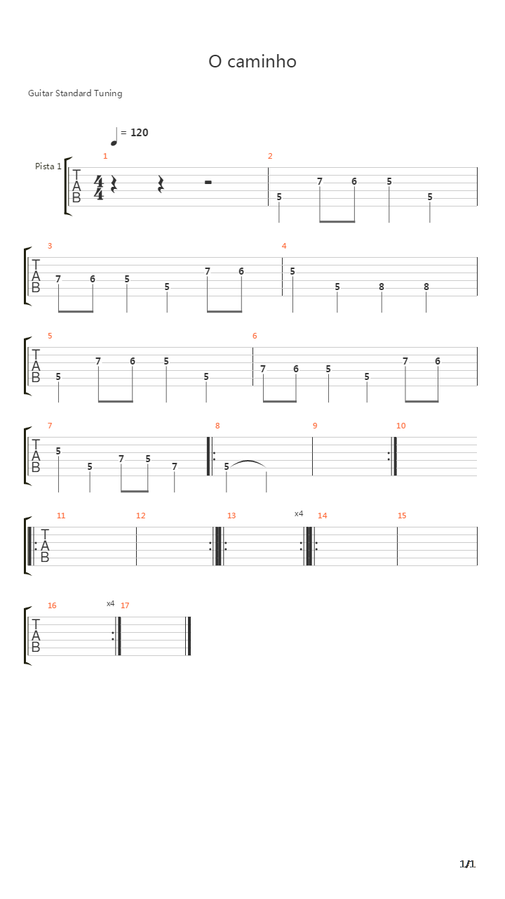 Caminho吉他谱