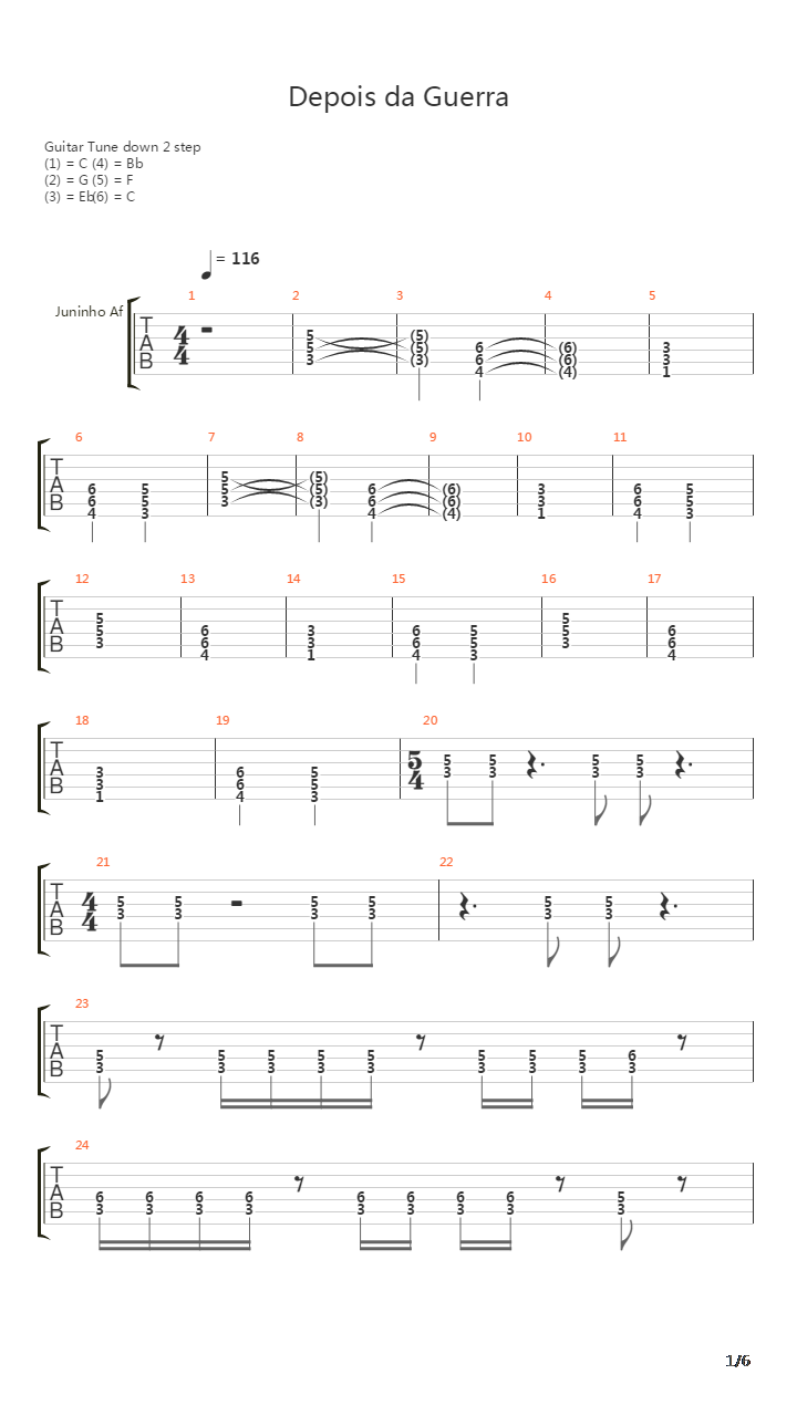 Depois Da Guerra(Completa)吉他谱