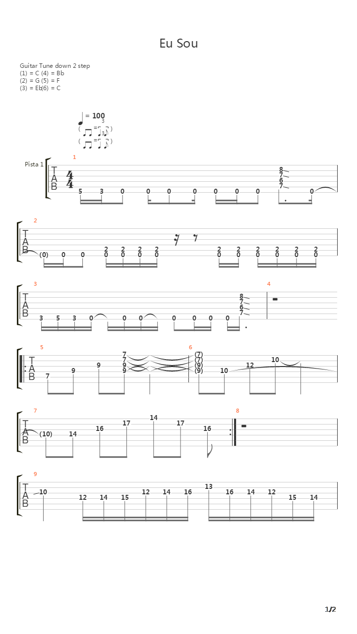 Eu Sou吉他谱