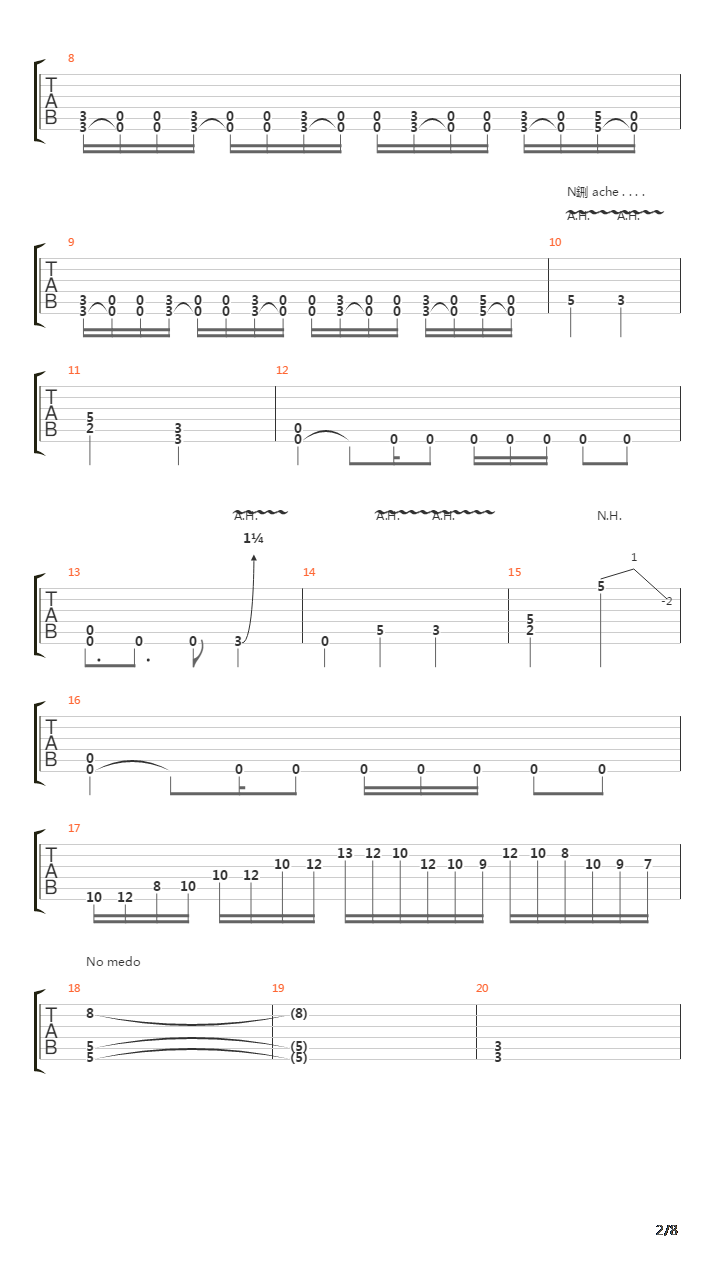 Mais Alto吉他谱