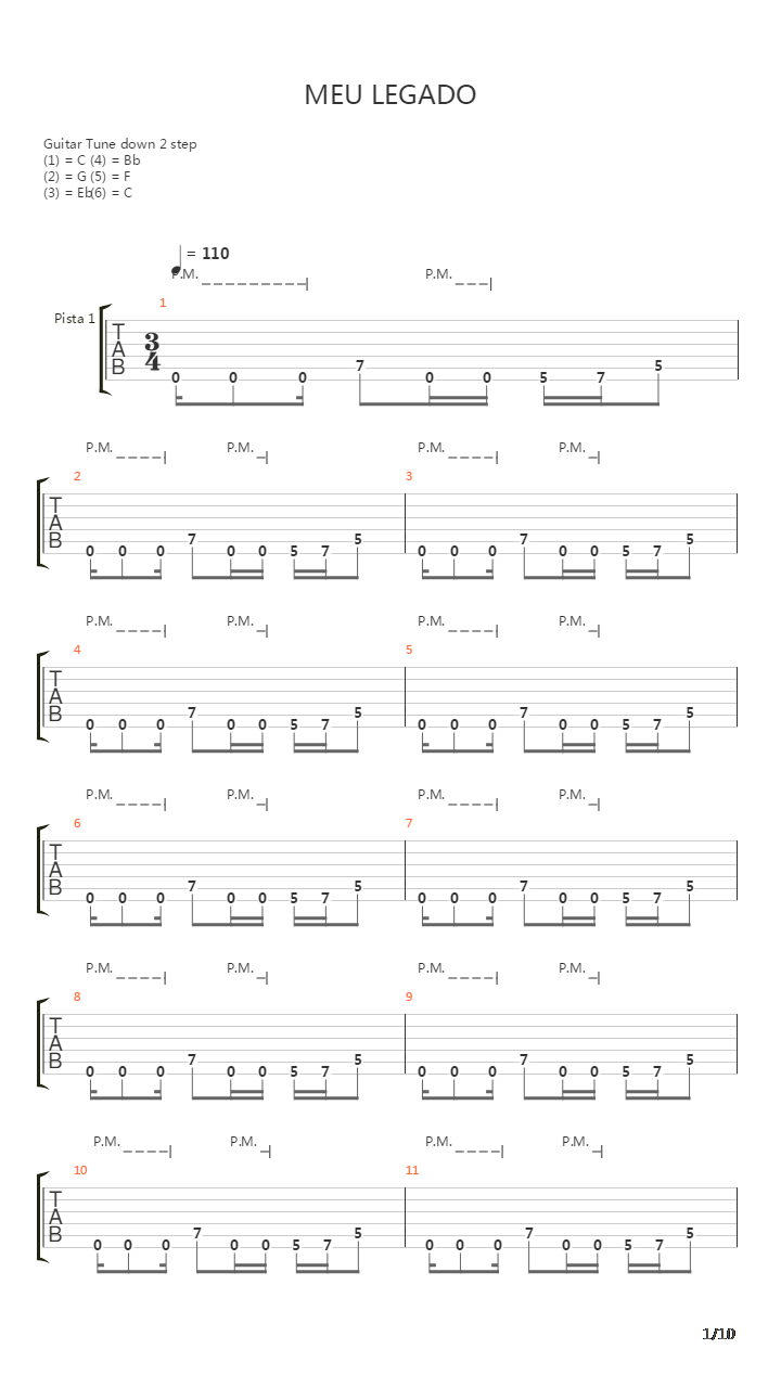 Meu Legado吉他谱