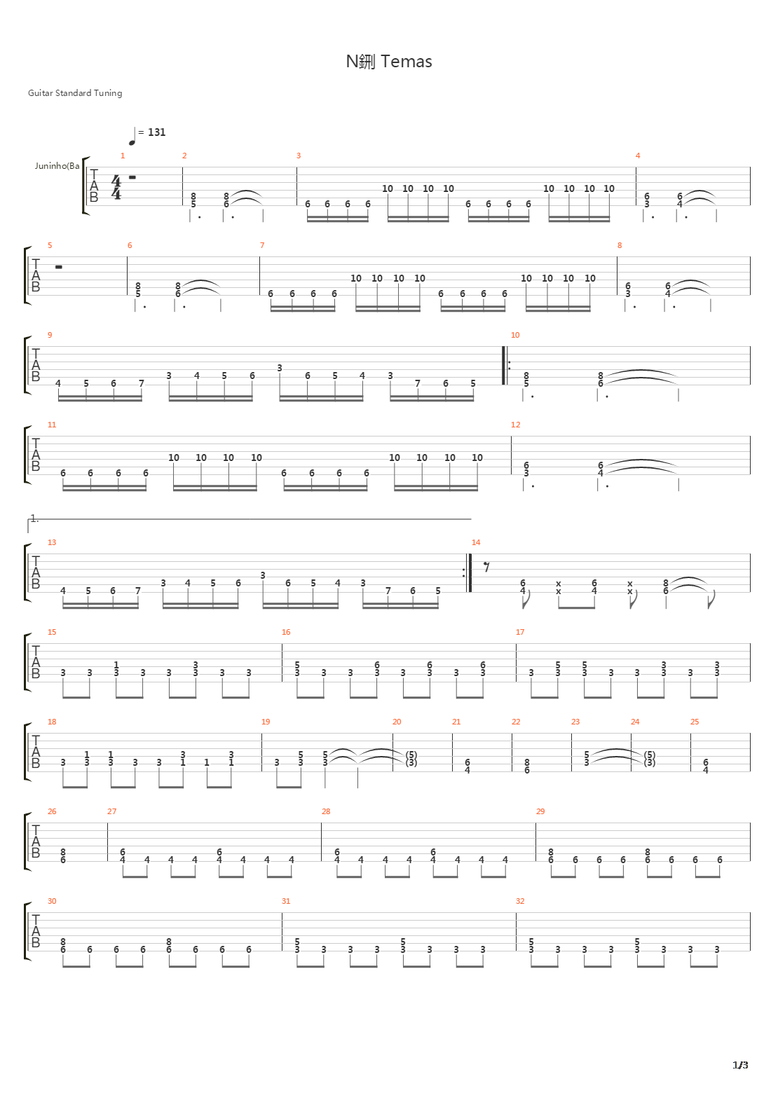 Nao Temas吉他谱