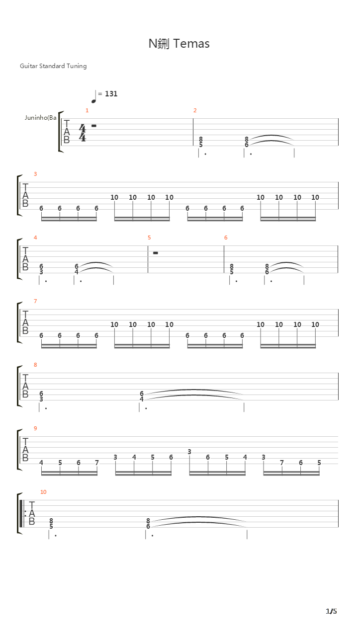Nao Temas吉他谱