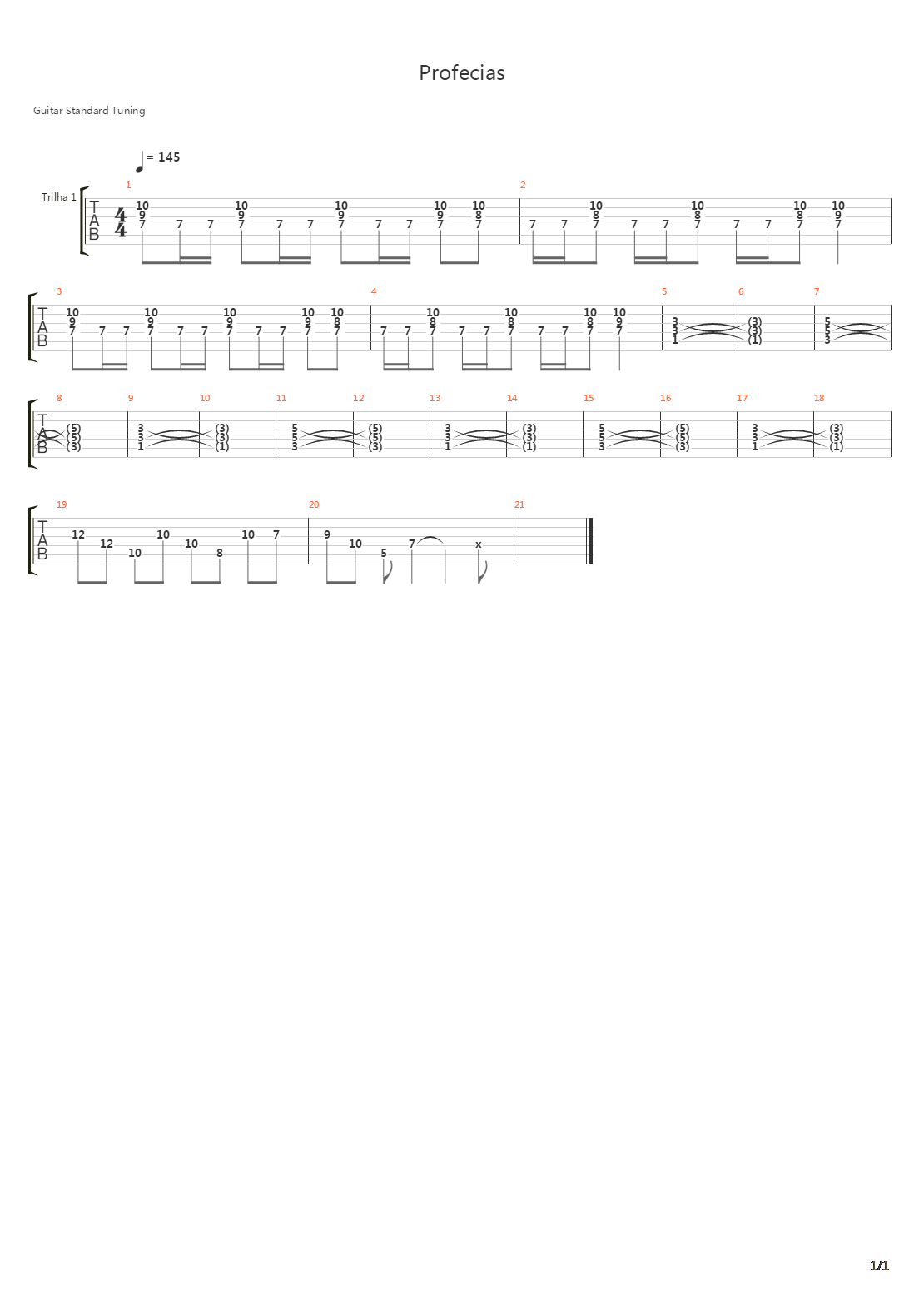 Profecias吉他谱