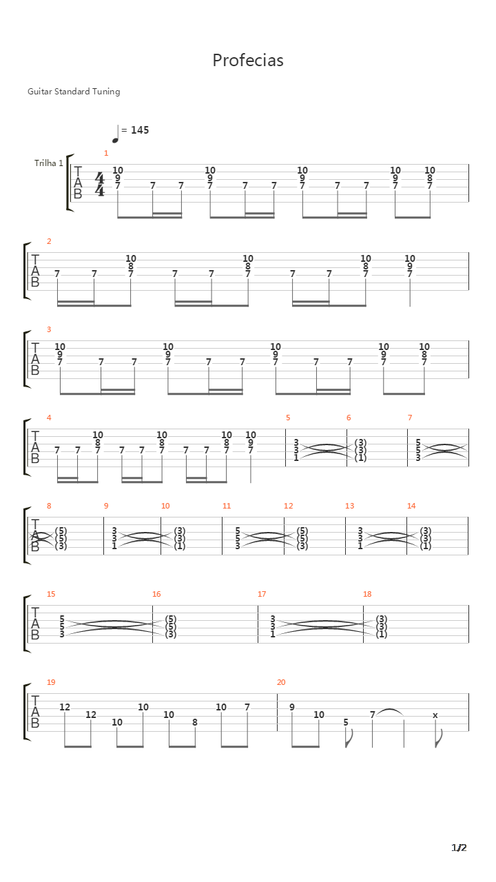 Profecias吉他谱