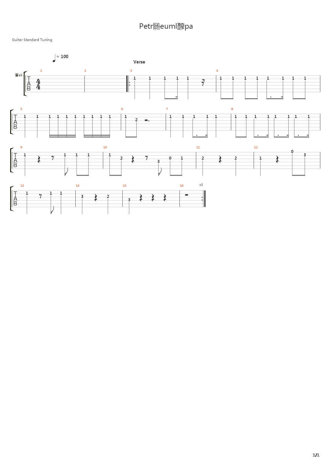 Petróleum Lámpa吉他谱