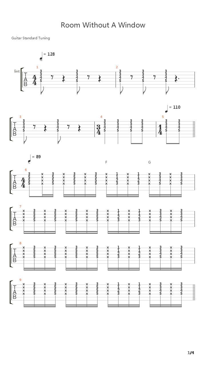 Room Without A Window吉他谱