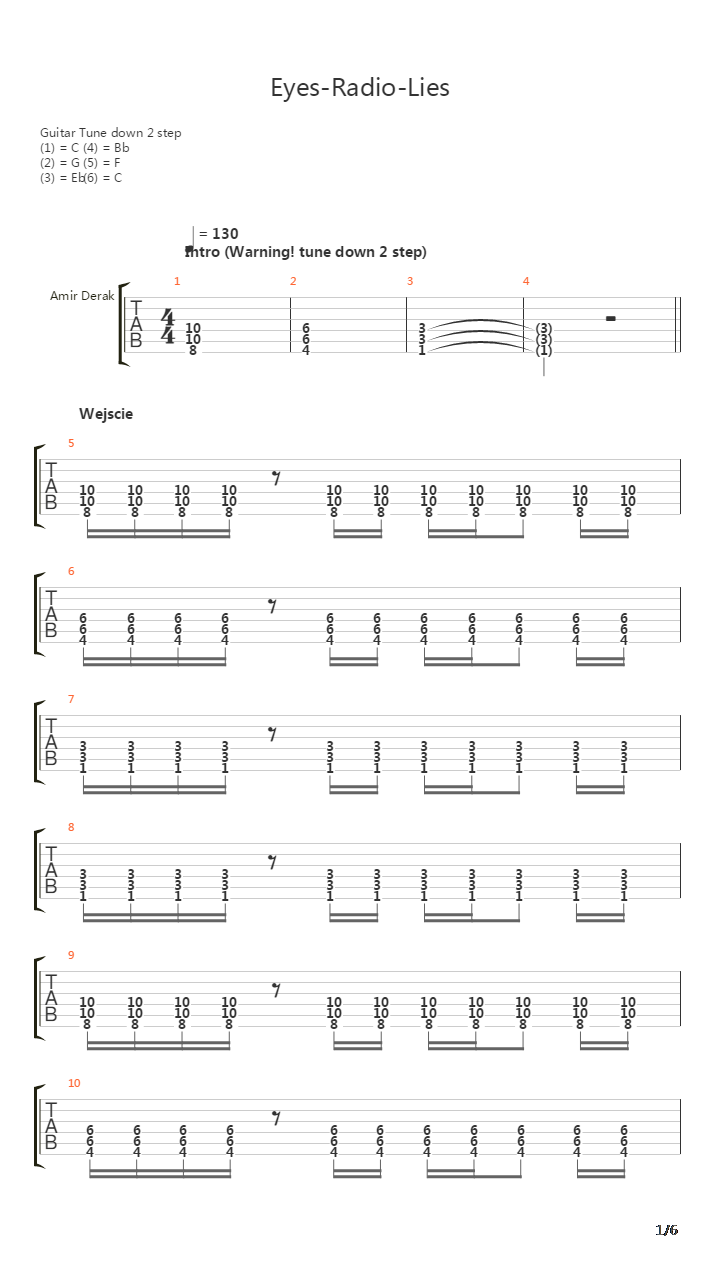 Eyes Radio Lies吉他谱