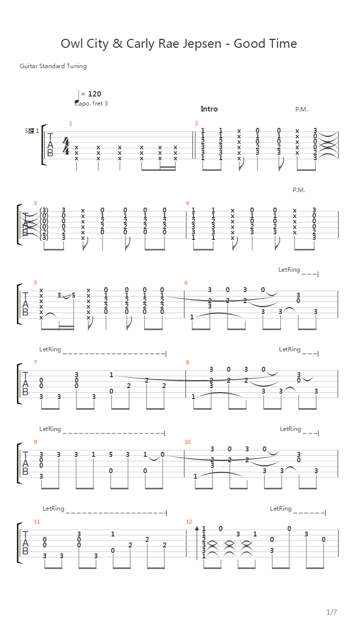 Good Time (Fingerstyle Cover By Gp)吉他谱