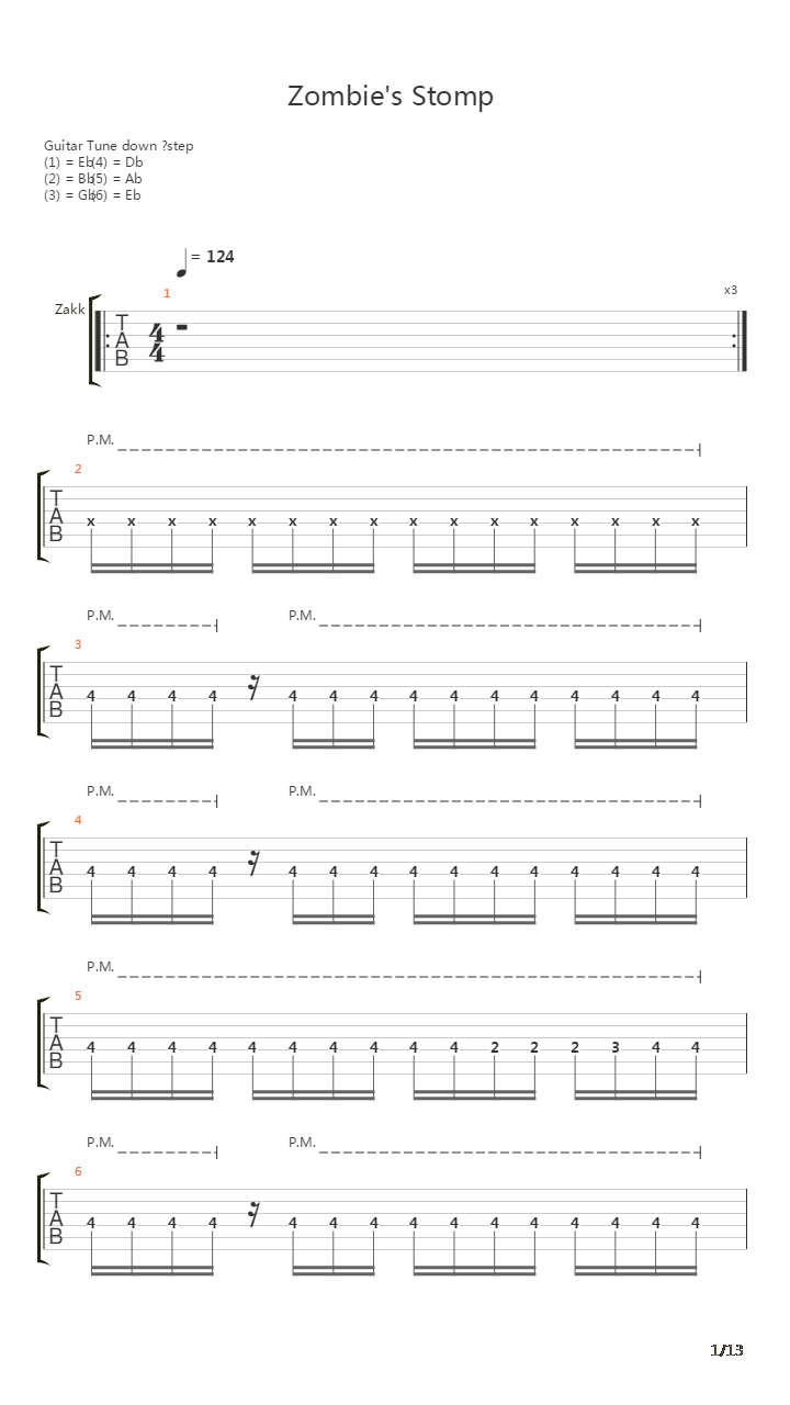 Zombie Stomp吉他谱