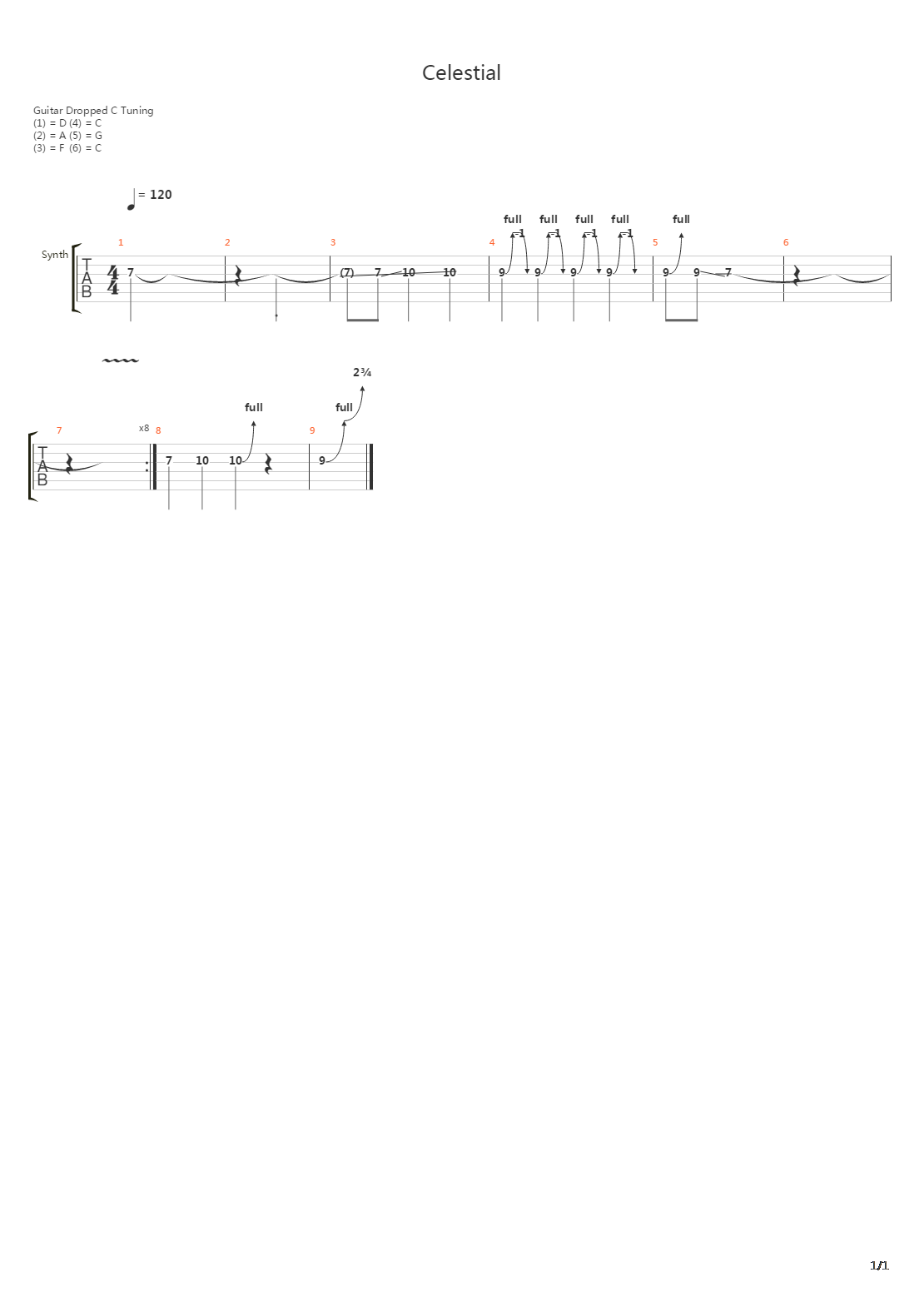 Celestial吉他谱