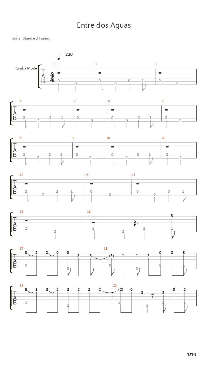 Entre Dos Aguas(Part For 2 Guitars)吉他谱