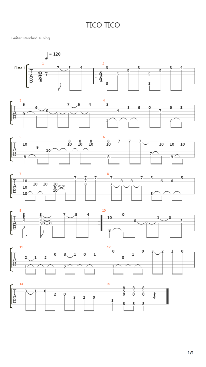 Tico Tico吉他谱