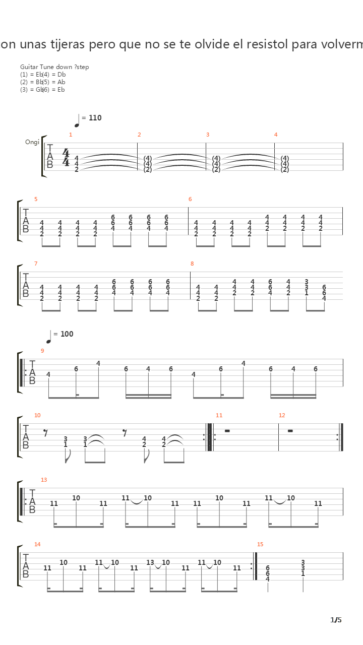 Cortame Con Unas Tijeras Pero Que No Se Te Olvide El Resistol Para Volverme A Pe吉他谱