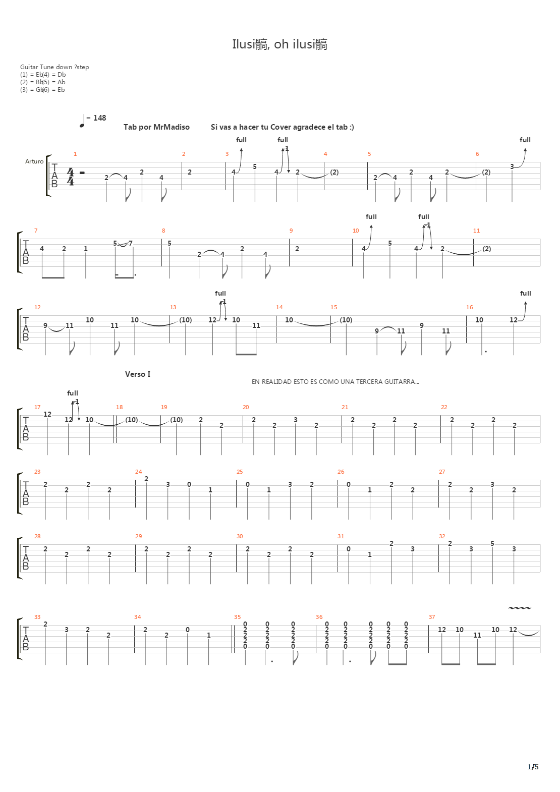 Ilusion, Oh Ilusion吉他谱