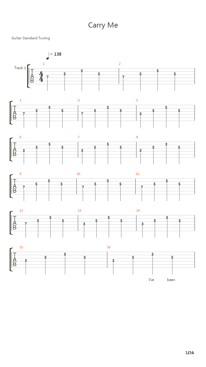 Carry Me (Fingerstyle)吉他谱