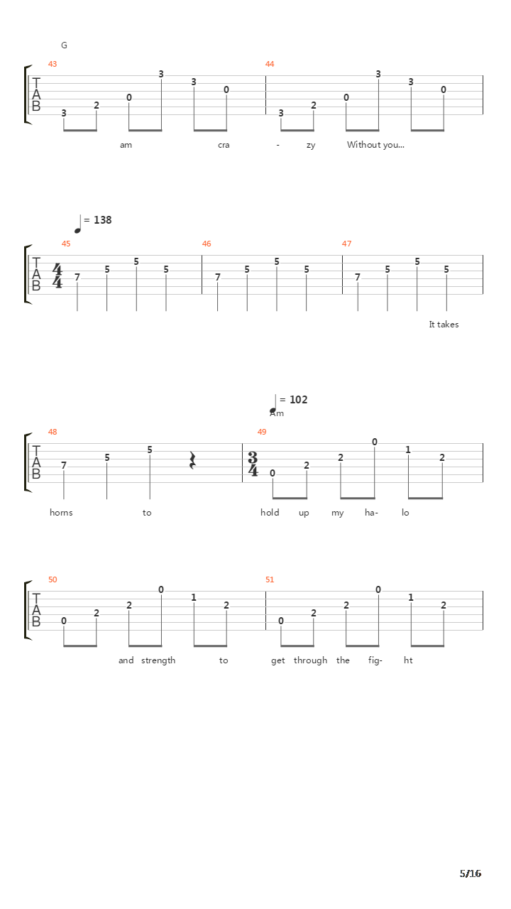 Carry Me (Fingerstyle)吉他谱