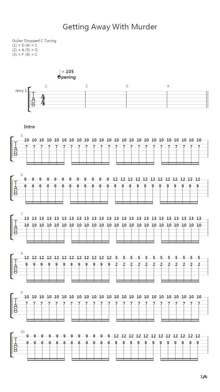 Getting Away With Murder吉他谱