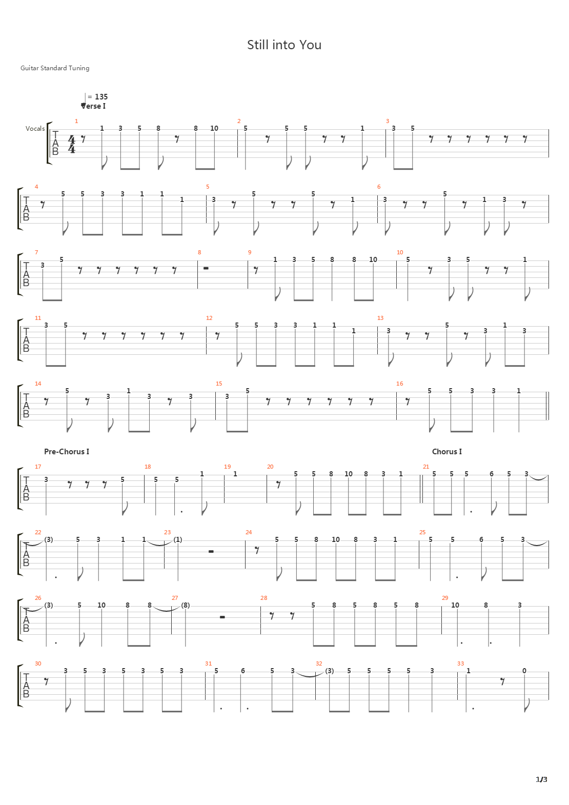 Still Into You吉他谱