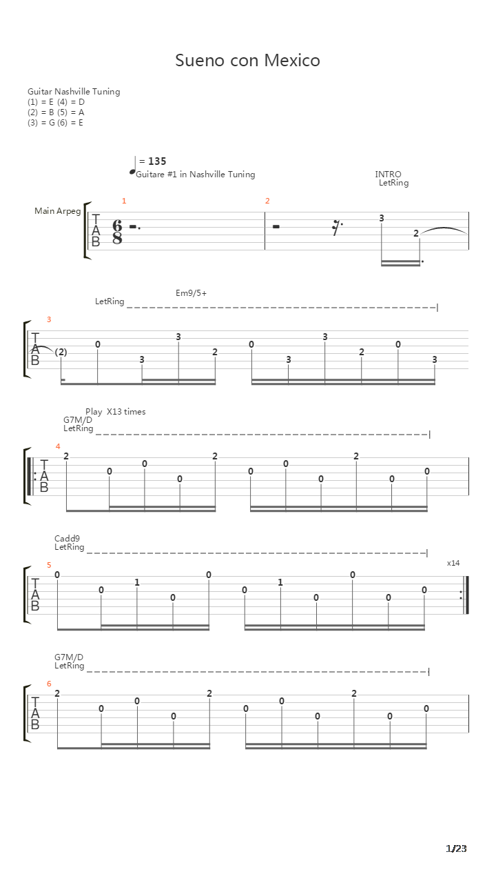 Sueno Con Mexico吉他谱