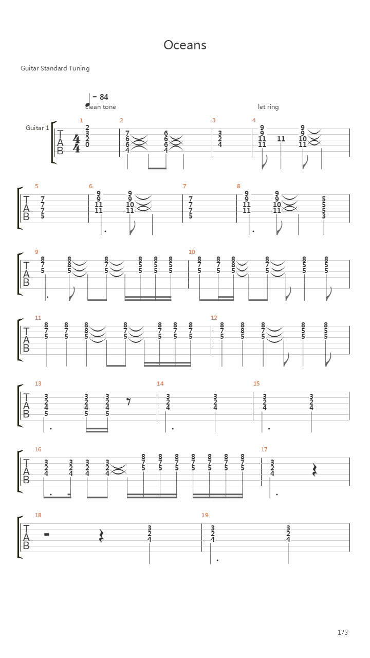 Oceans吉他谱