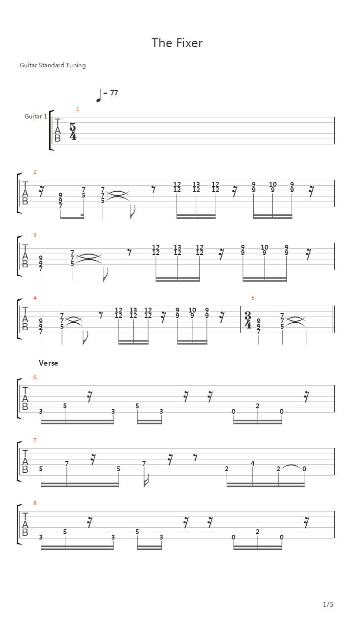 The Fixer吉他谱