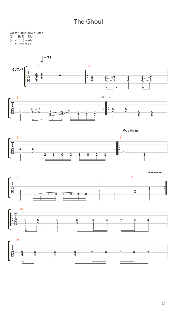 The Ghoul吉他谱