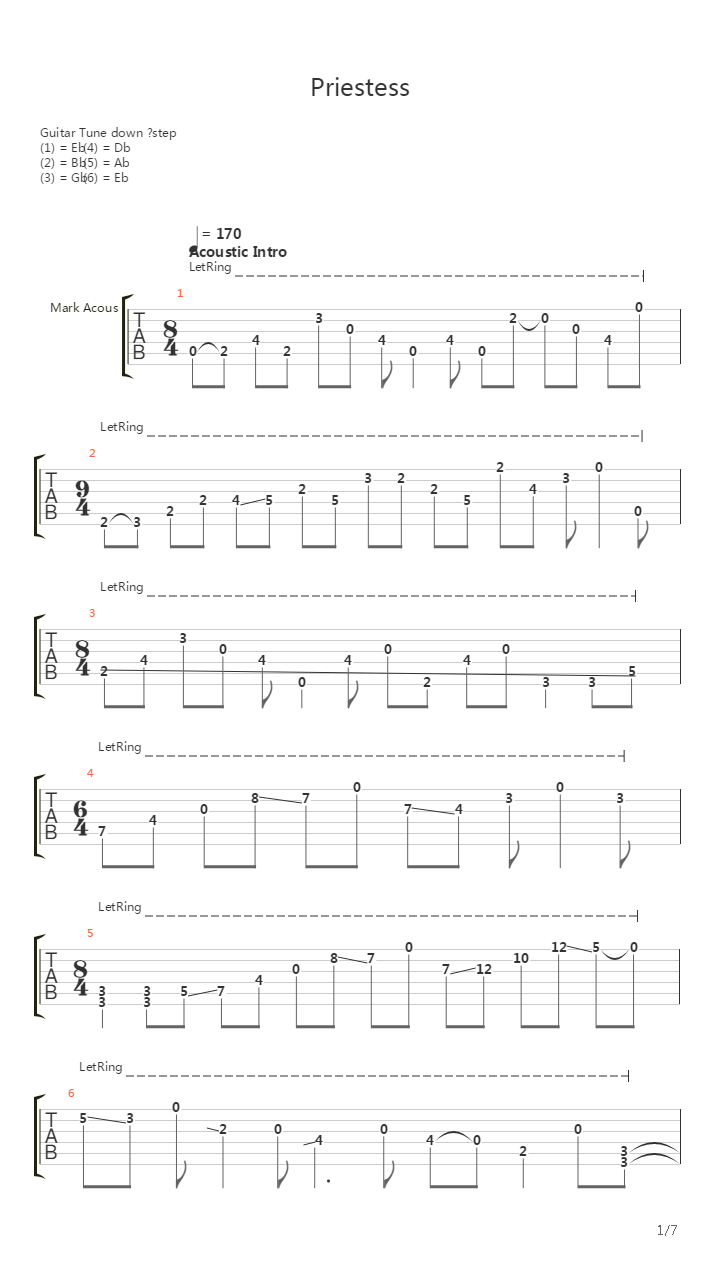 Priestess吉他谱