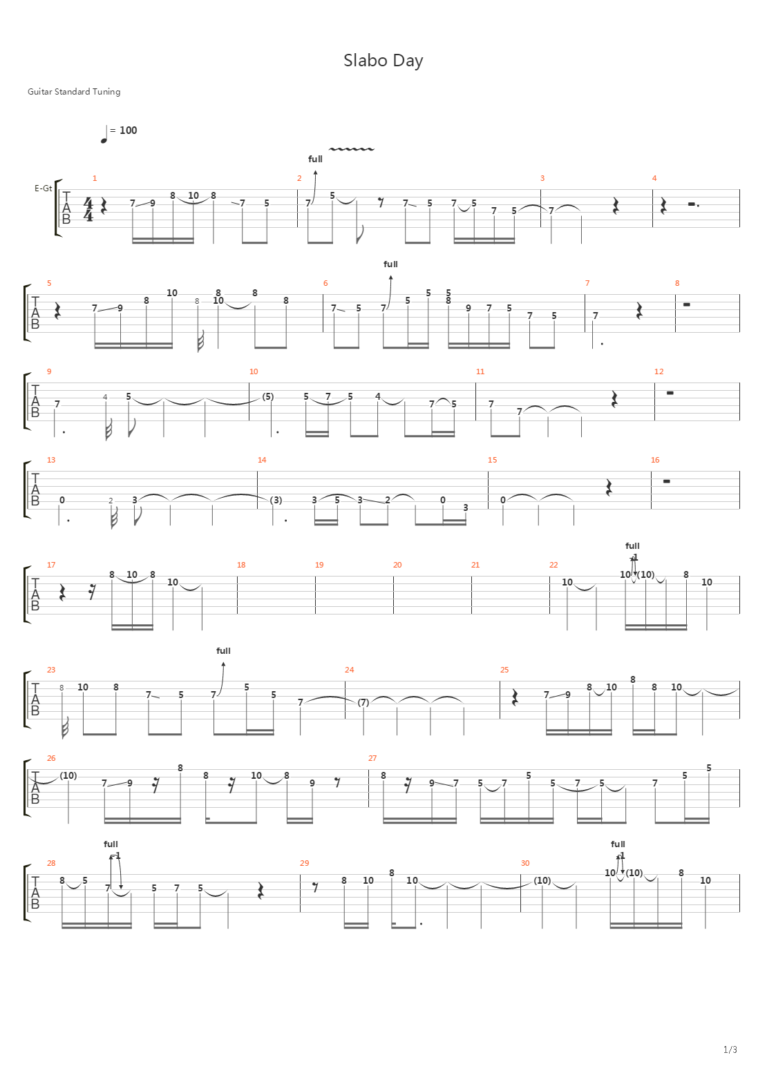Slabo Day吉他谱