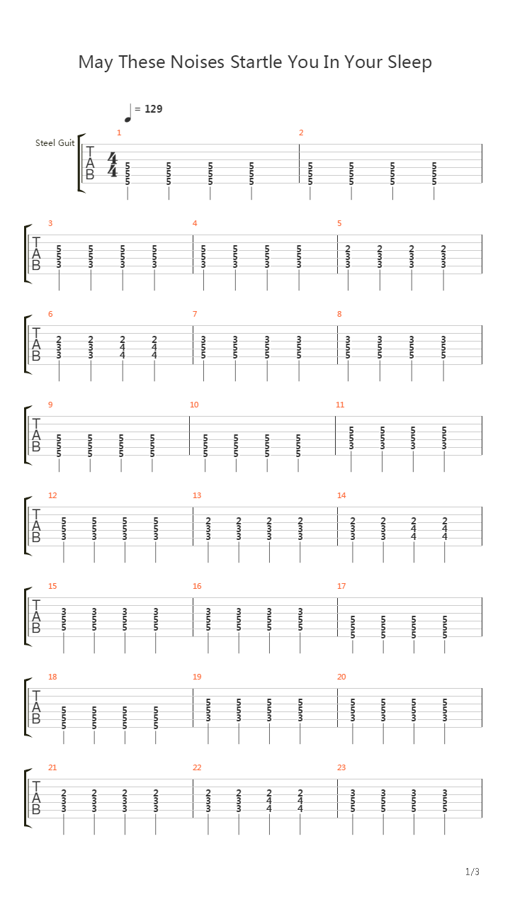 May These Noises Startle You In Your Sleep Tonight吉他谱