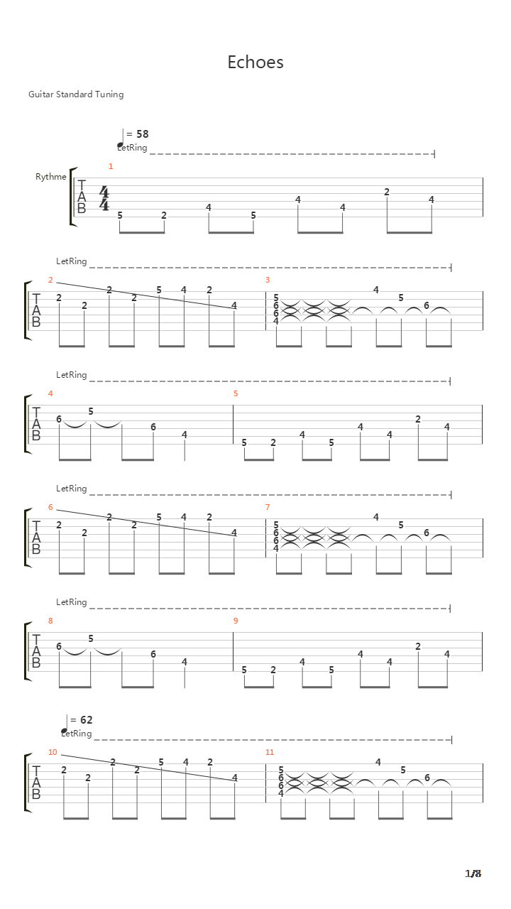 Echoes (Guitars Only)(3345)吉他谱