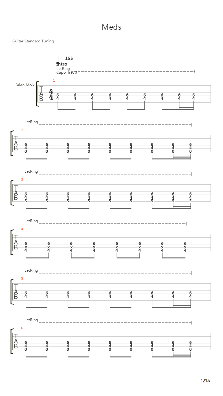 Meds (Capo)吉他谱