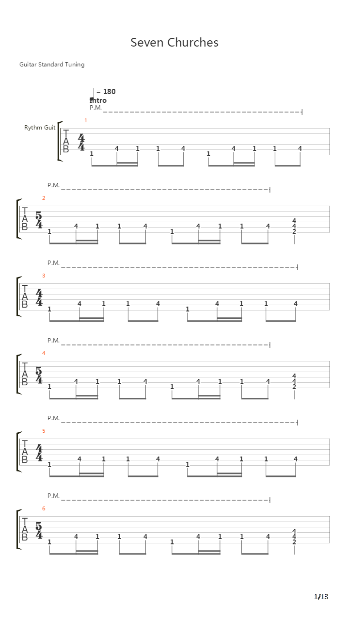Seven Churches吉他谱