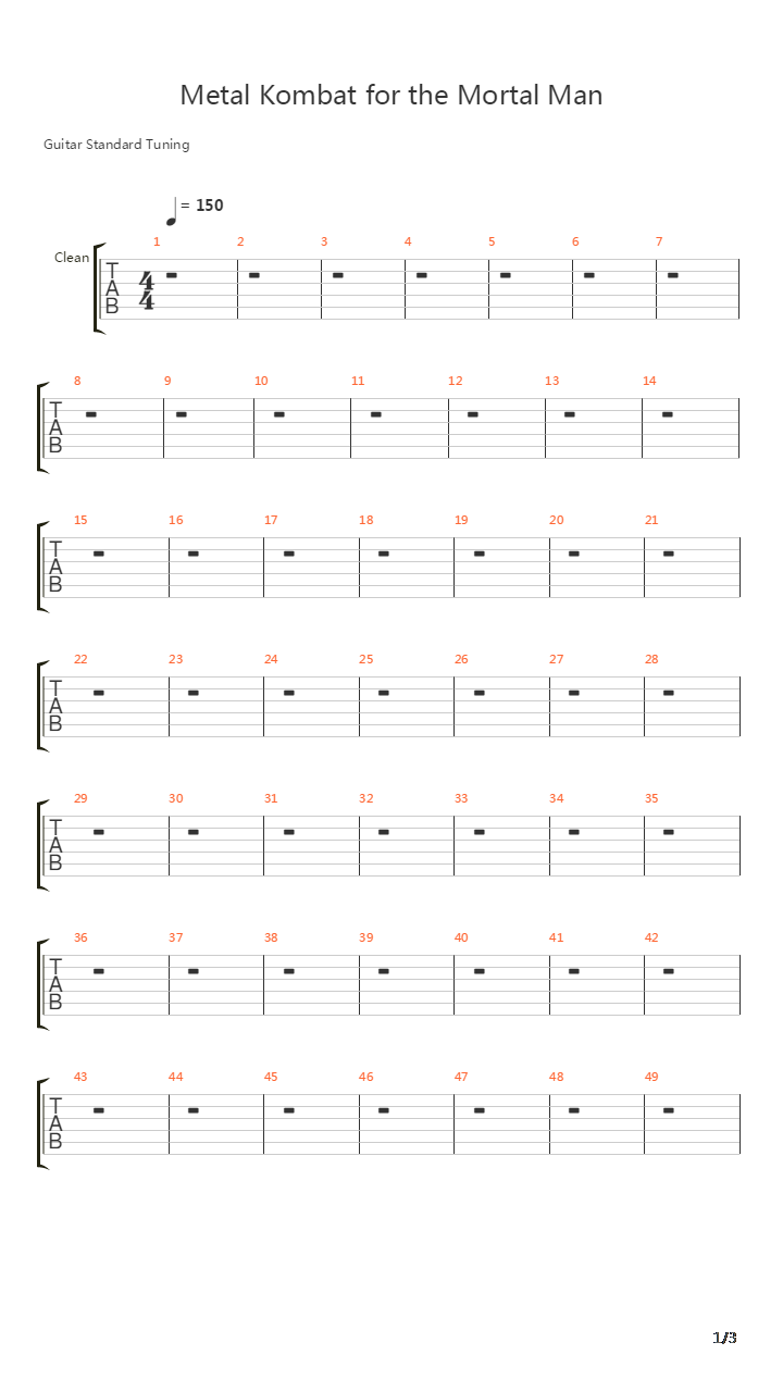 Metal Kombat For The Mortal Man吉他谱
