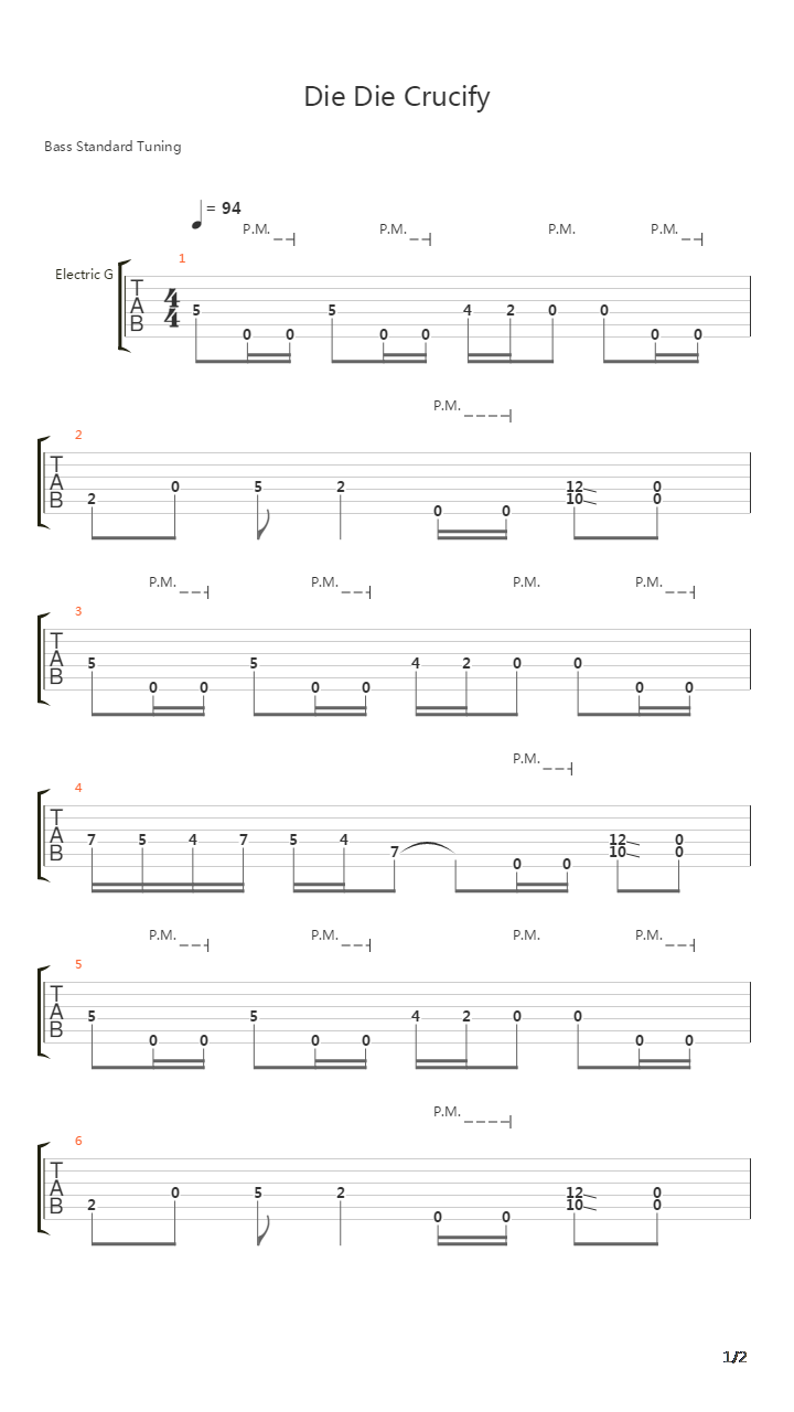 Die Die Crucify (Intro)吉他谱