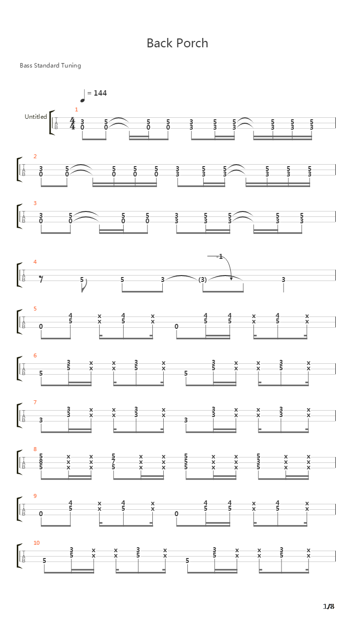 Back Porch吉他谱