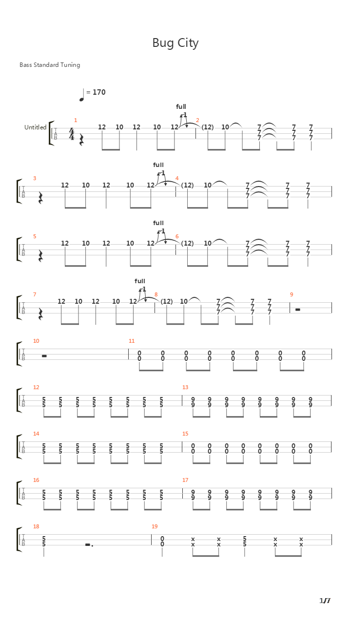 Bug City吉他谱