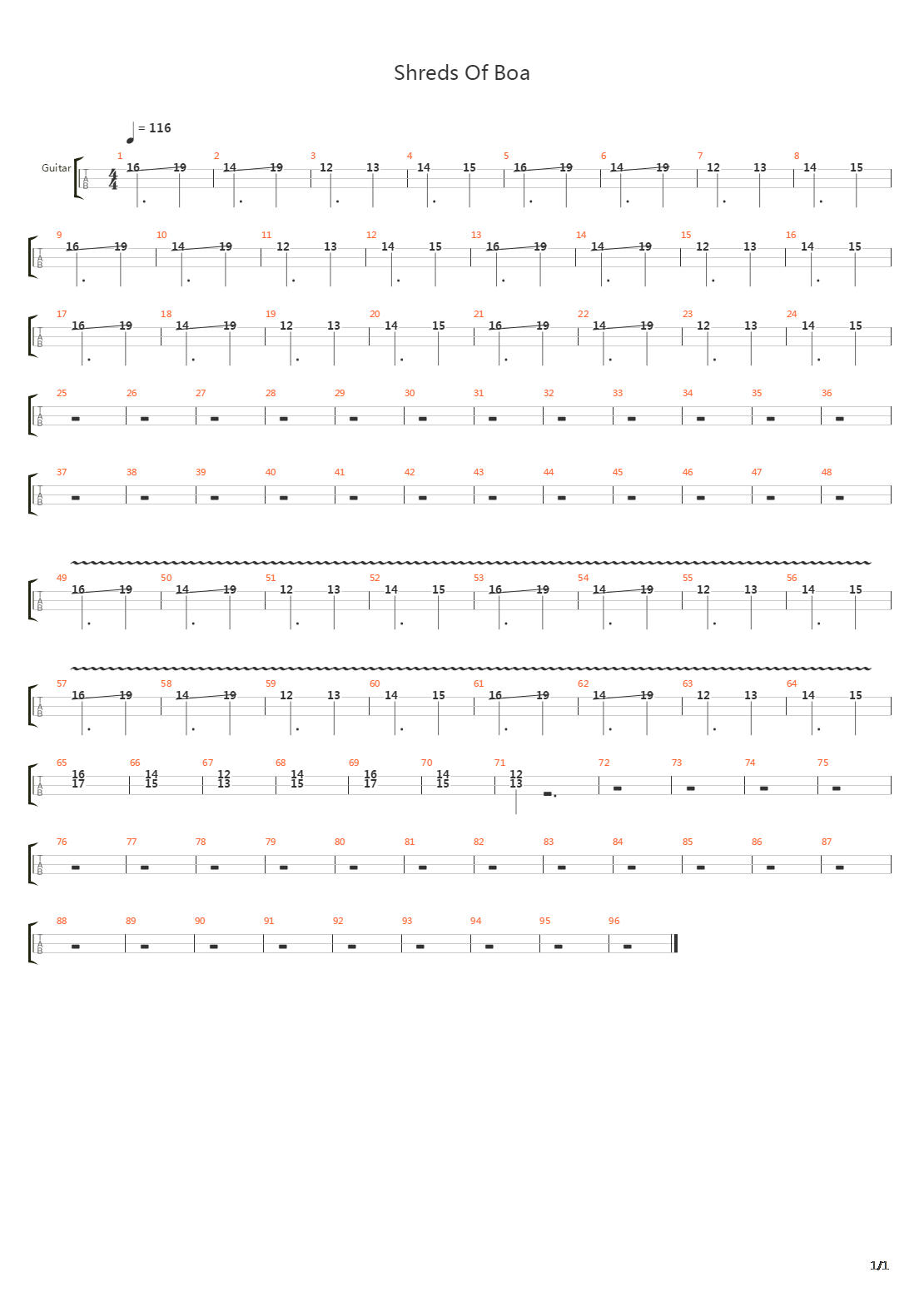 Shreds Of Boa吉他谱