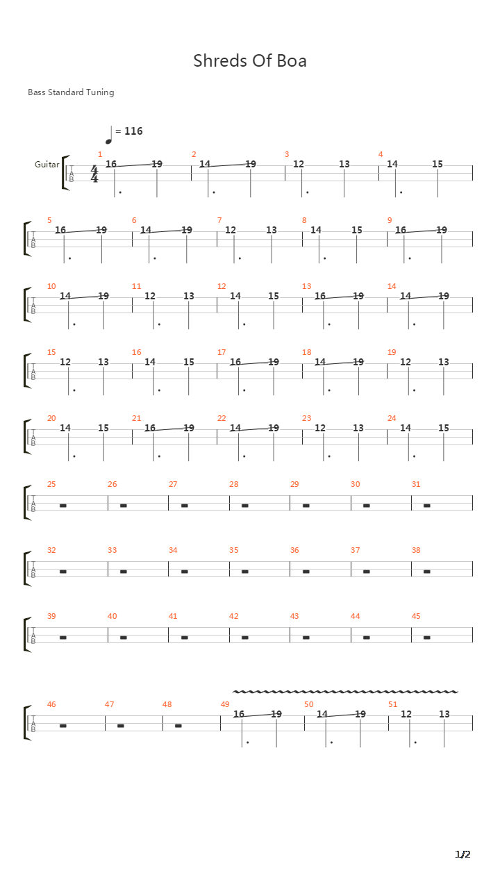 Shreds Of Boa吉他谱