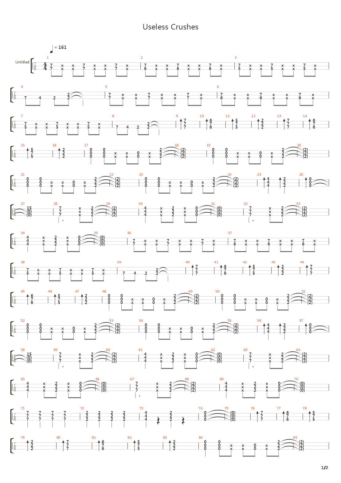 Useless Crushes吉他谱
