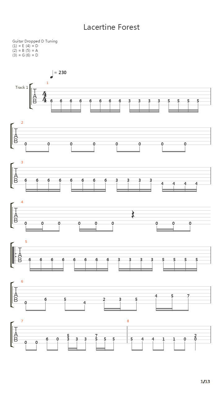 Lacertine Forest吉他谱