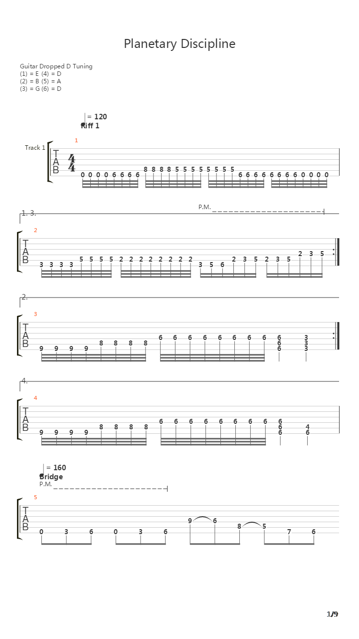 Planetary Discipline吉他谱
