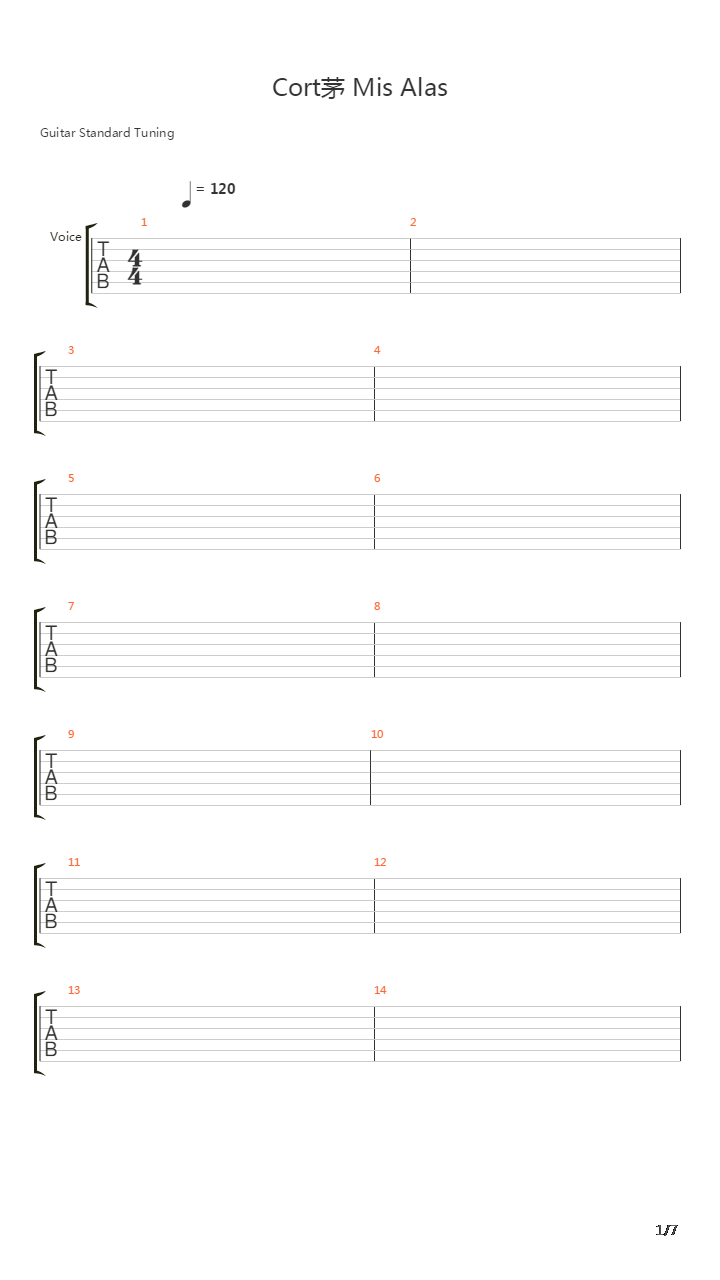 Corte Mis Alas吉他谱