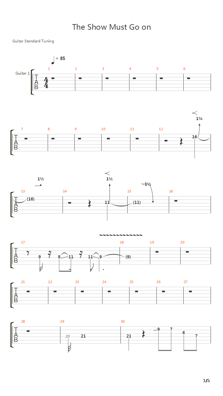 The Show Must Go On (Revised)吉他谱