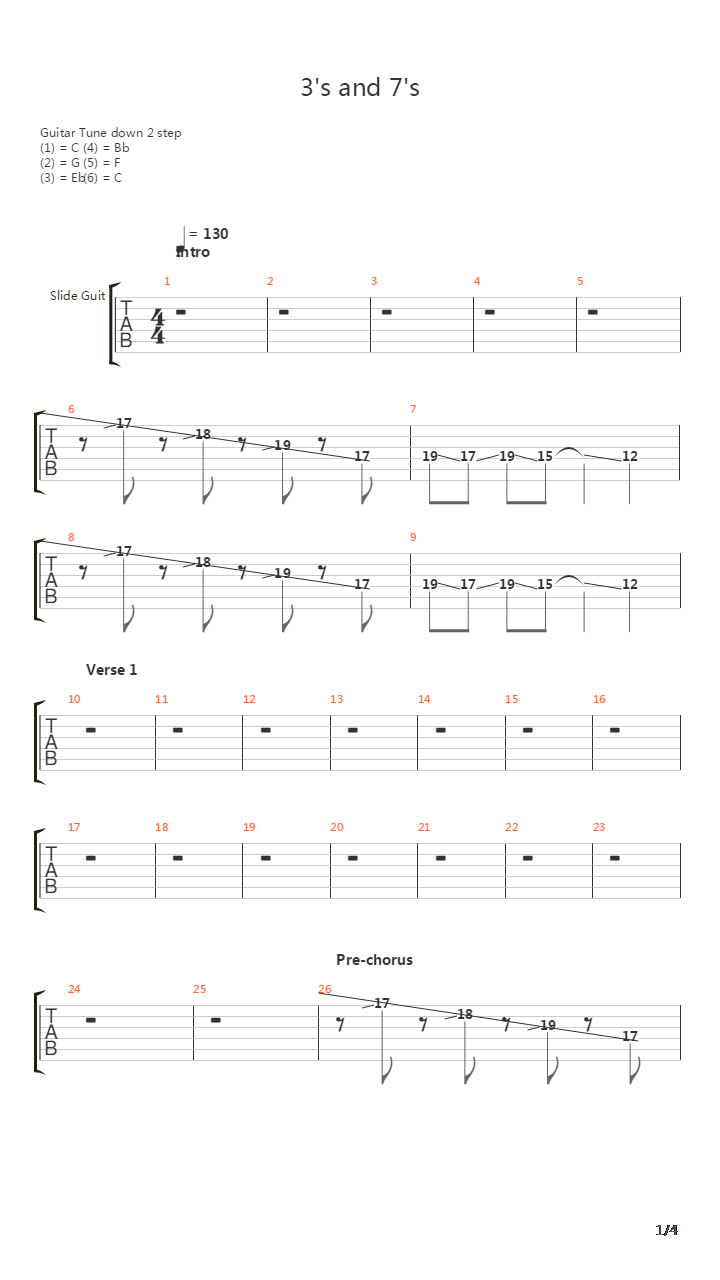 3s And 7s吉他谱