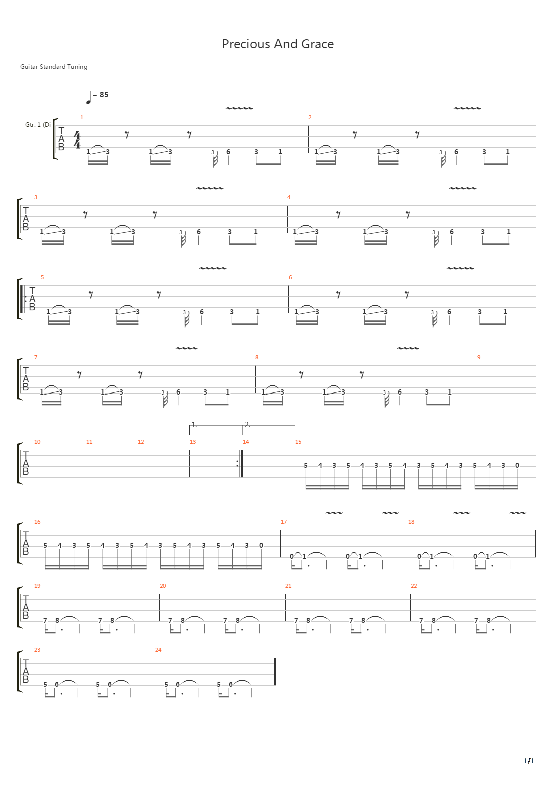 Precious And Grace (Bonus Track)吉他谱