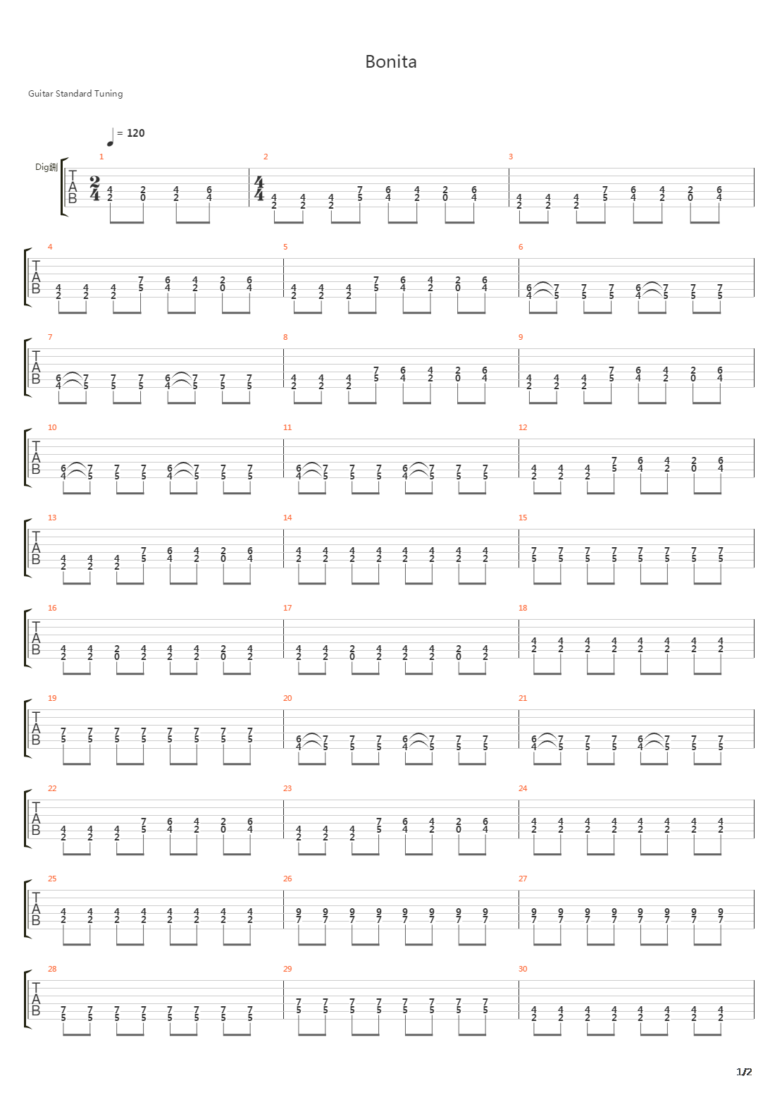 Bonita吉他谱