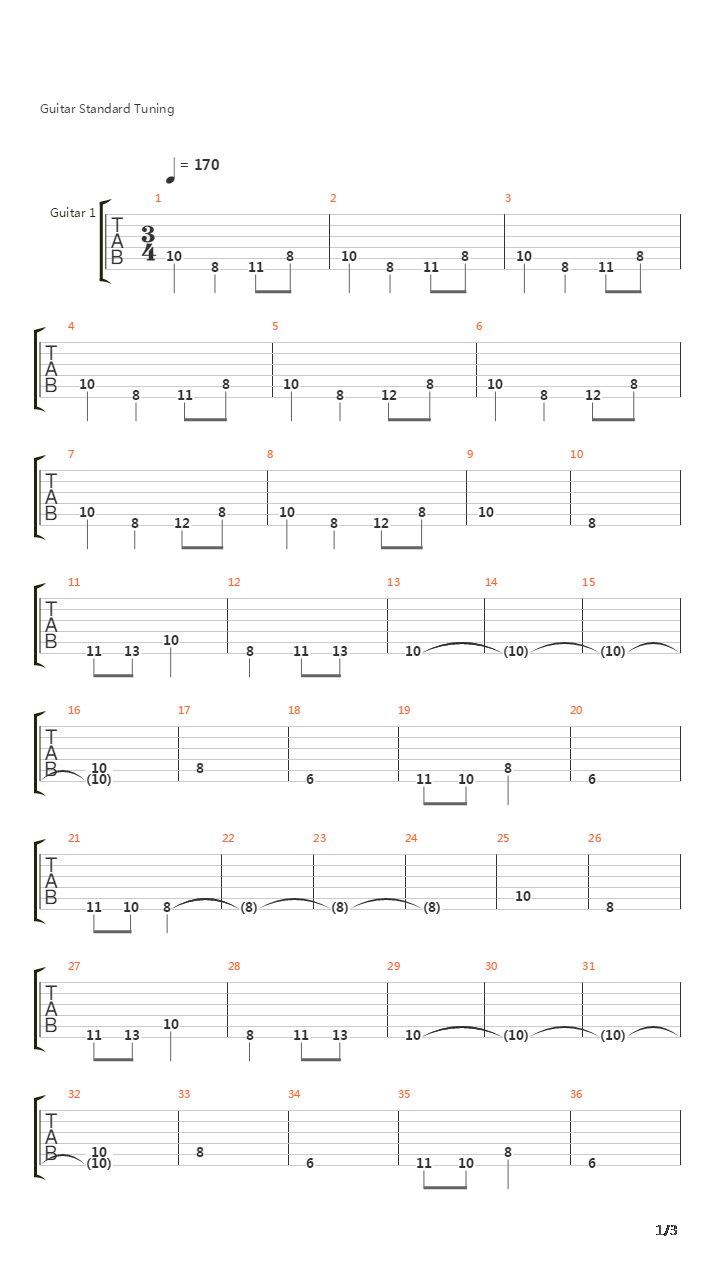 Game Of Thrones (Metal-6 Strings Guitar)吉他谱